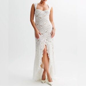 Meshki Elda Lace Plisse Maxi Dress - Ivory